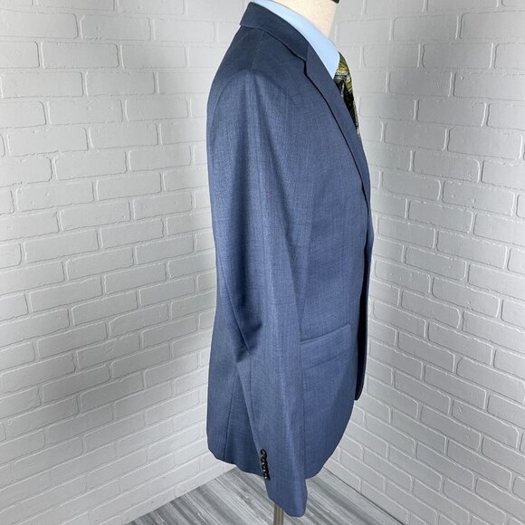 Marzotto Banana Republic Blazer Men 42R Blue Modern Slim Super 100s Wool Jacket - Picture 5 of 15